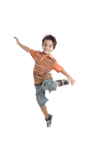 boy jumping in shirt